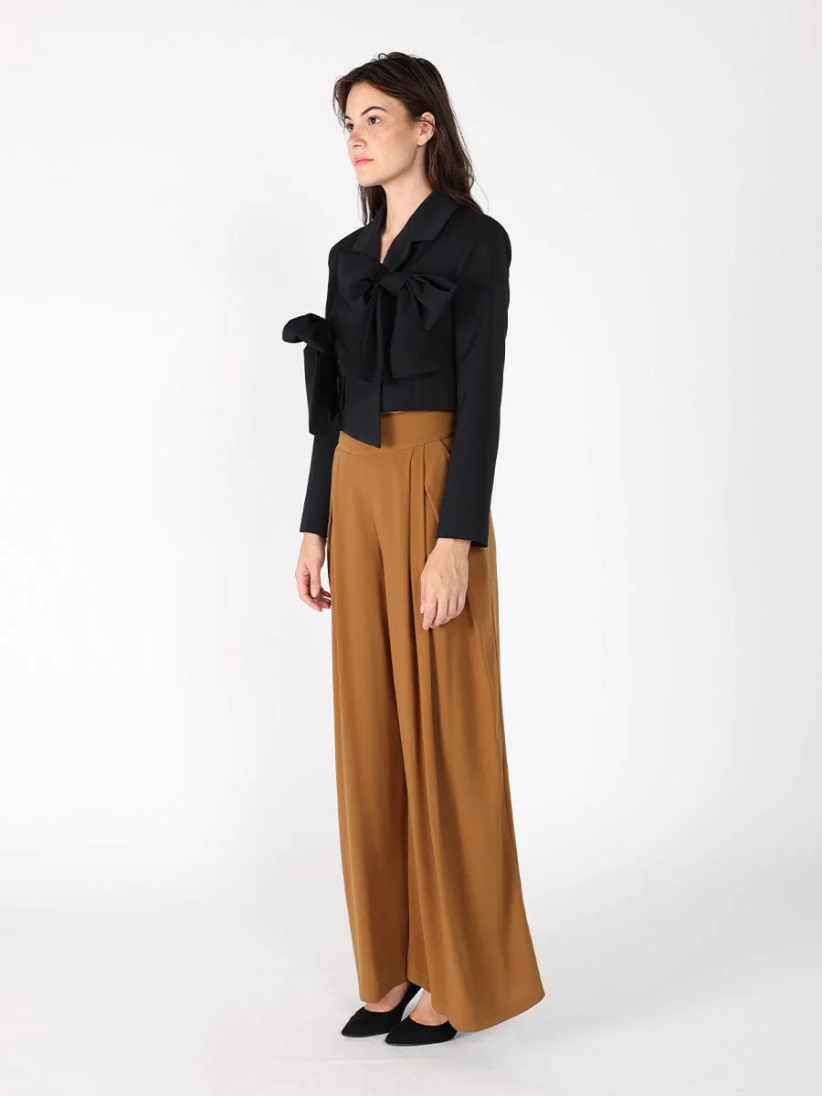 Applique Bow Front Button Open Crop Jacket - Image 6