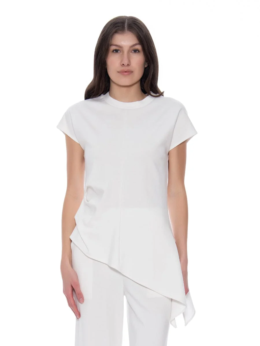 Asymmetric Cut Ruched-Side Top - Image 5