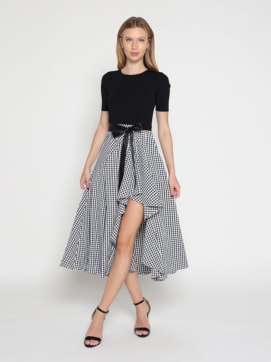 Asymmetrical ruffle detail short sleeve dress - Image 2