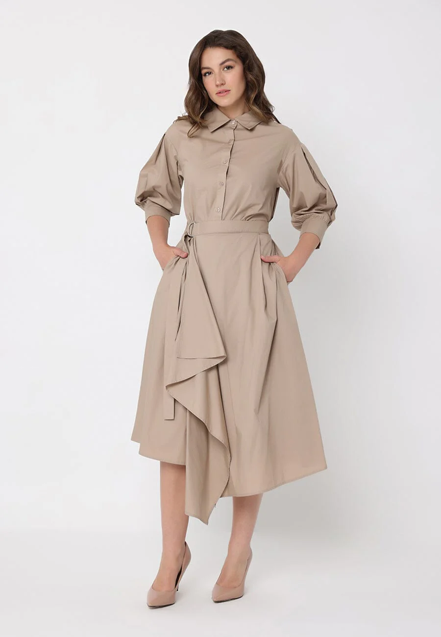 Bottom wrap shirt collared dress - Image 2