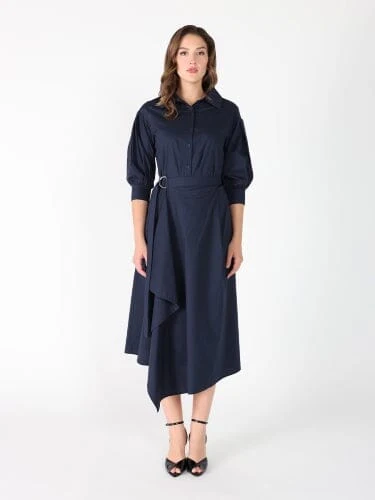 Bottom wrap shirt collared dress - Image 5