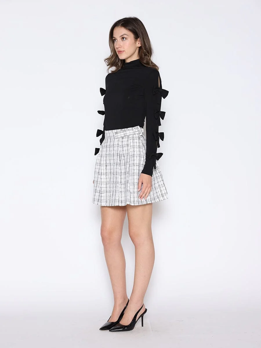 Bow Tie Sleeve Detailed Mock Neck Top - Image 14