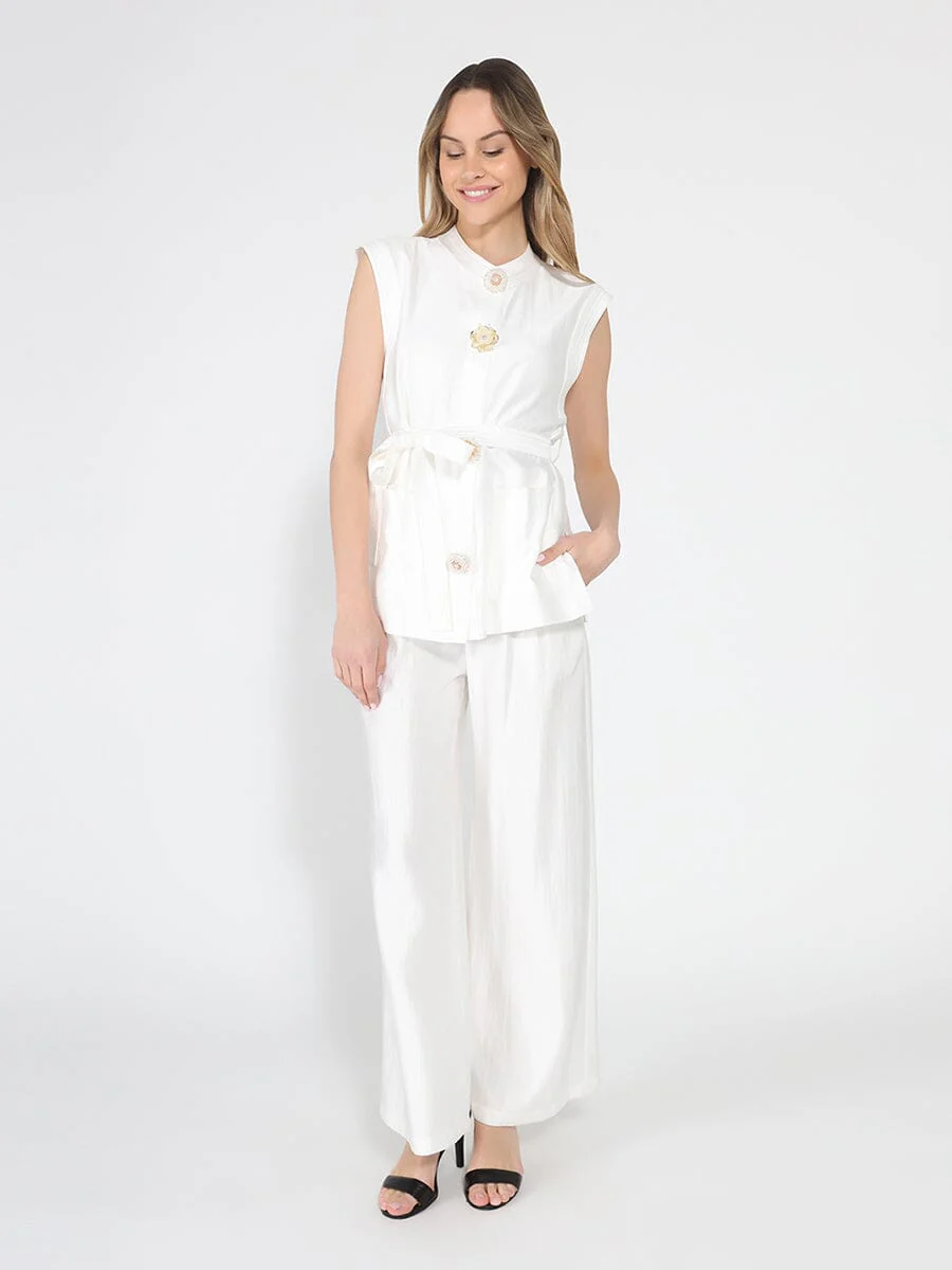 Button detail sleeveless vest - Image 2