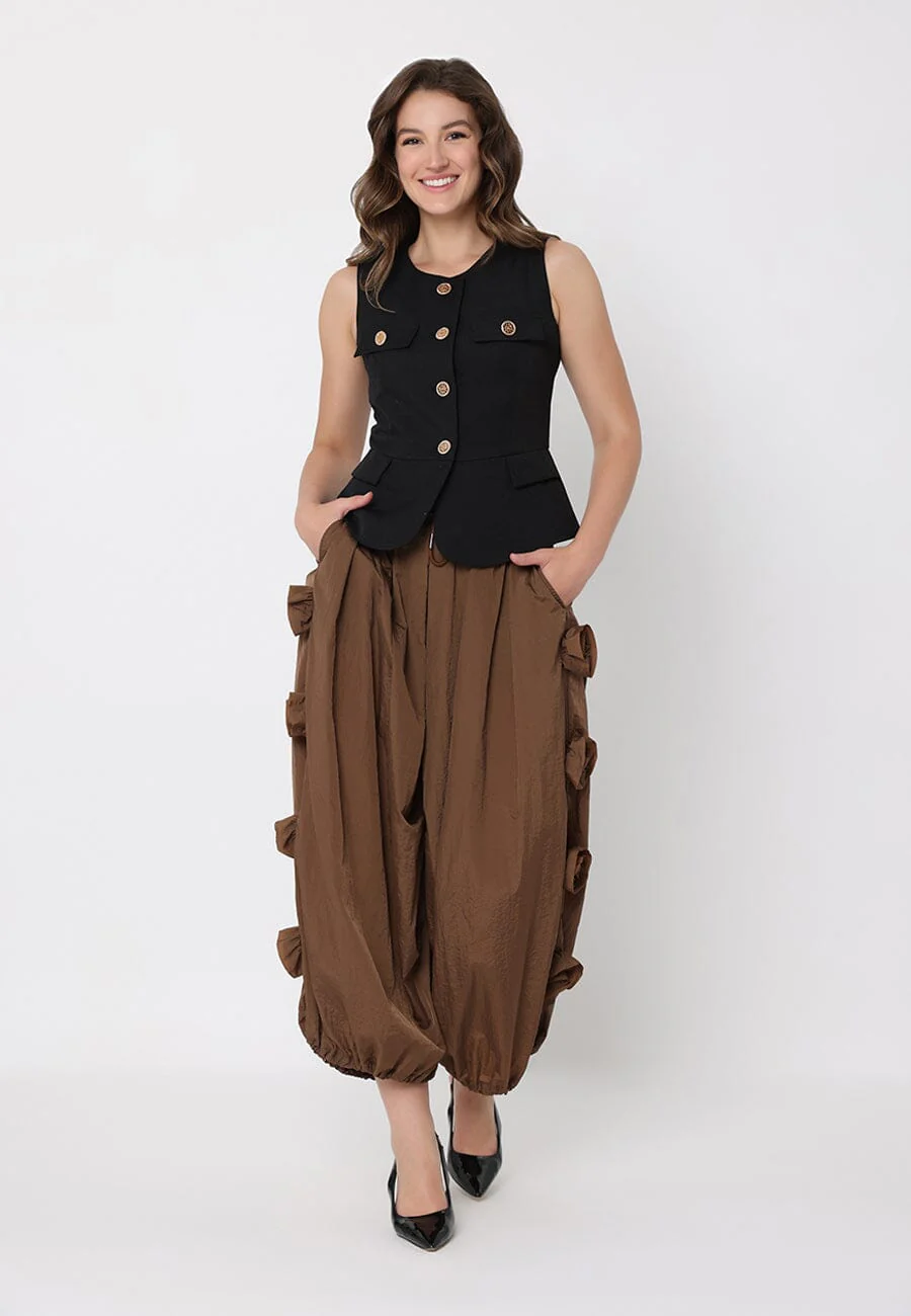 Crew Neck Front Pockets Vest - Image 2