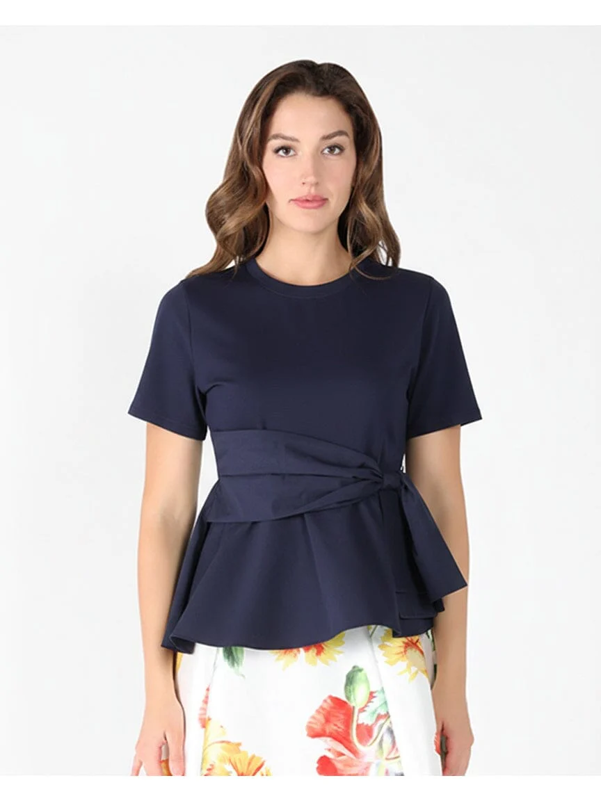 Crew Neck Oversized Bow Top