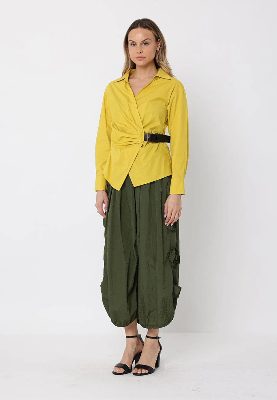 Cross Body Belt Design Side Gathered Top - Image 11