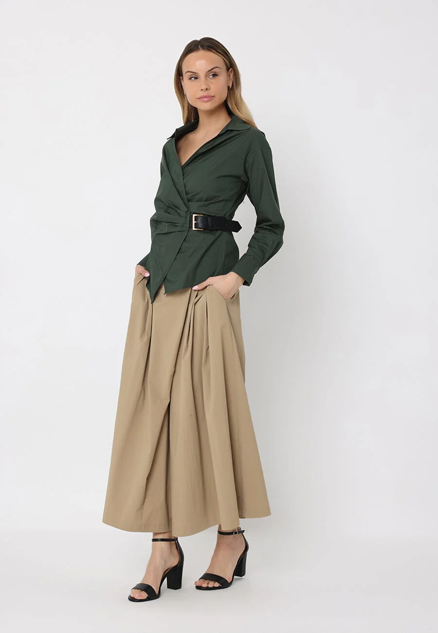 Cross Body Belt Design Side Gathered Top - Image 14