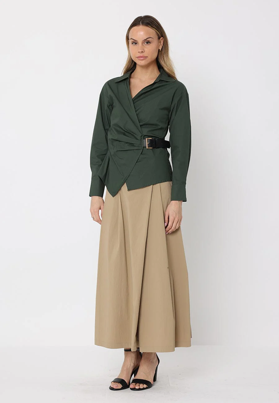 Cross Body Belt Design Side Gathered Top - Image 15