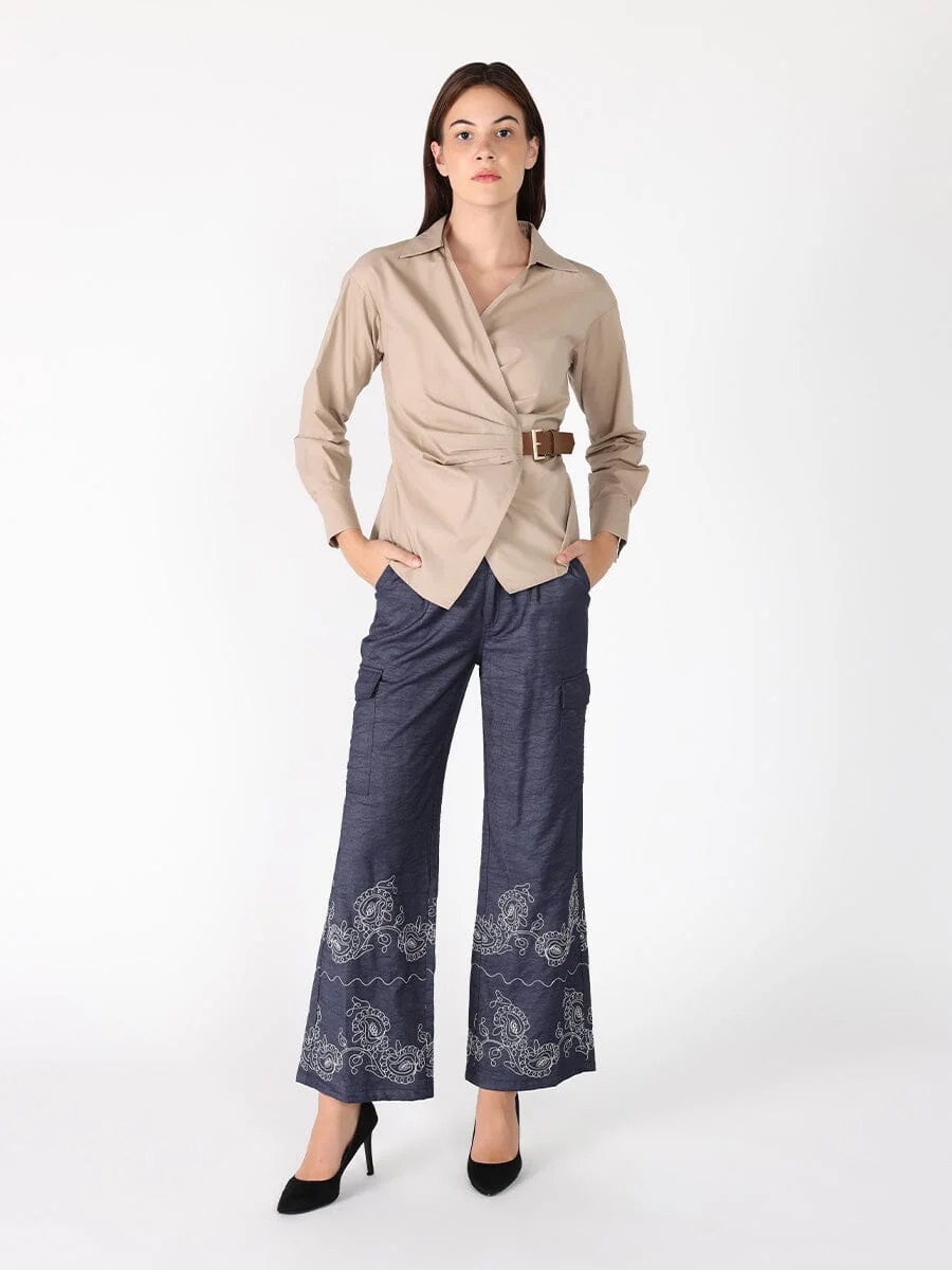 Cross Body Belt Design Side Gathered Top - Image 18