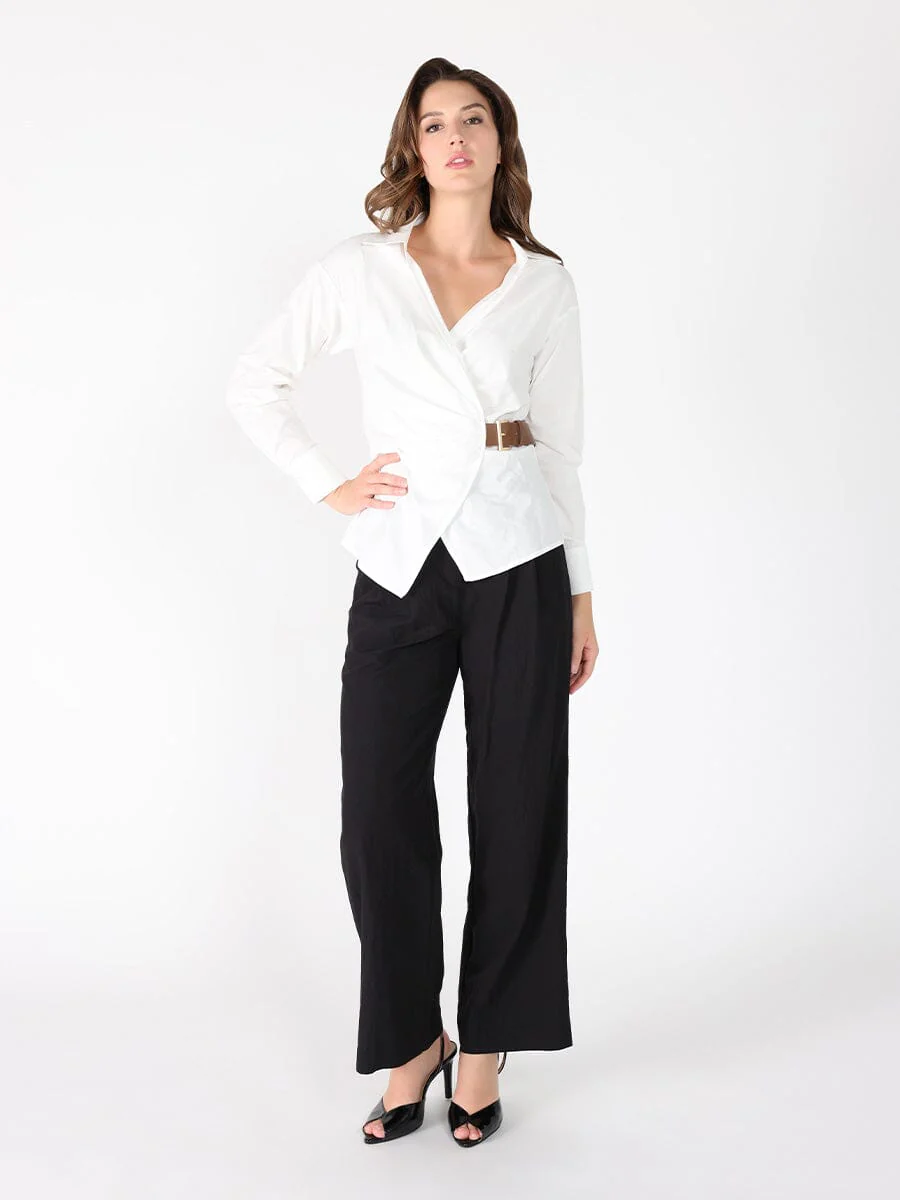 Cross Body Belt Design Side Gathered Top - Image 2