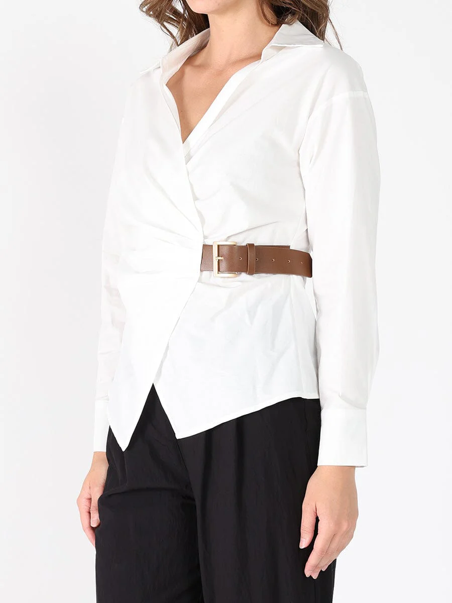 Cross Body Belt Design Side Gathered Top - Image 3