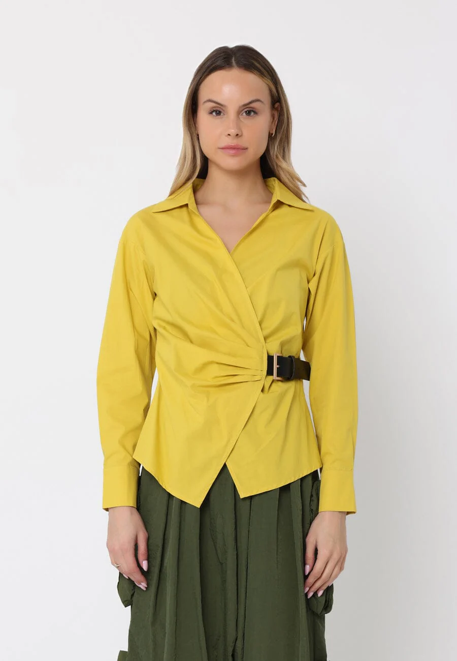 Cross Body Belt Design Side Gathered Top - Image 9