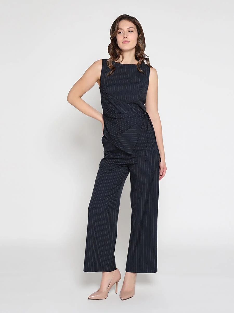 Cross body drape sleeveless top - Image 2