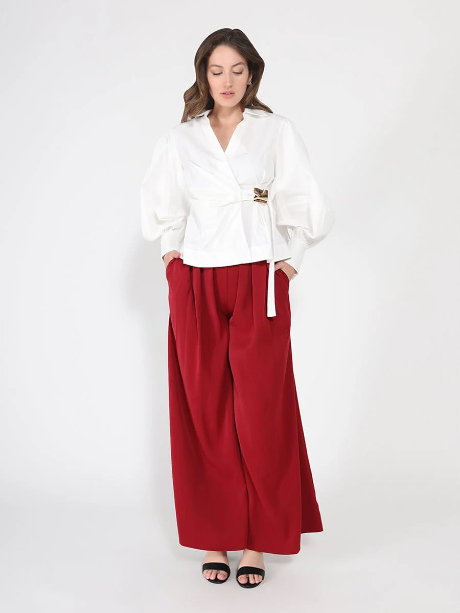Crossbody Long Sleeve Solid Top - Image 2