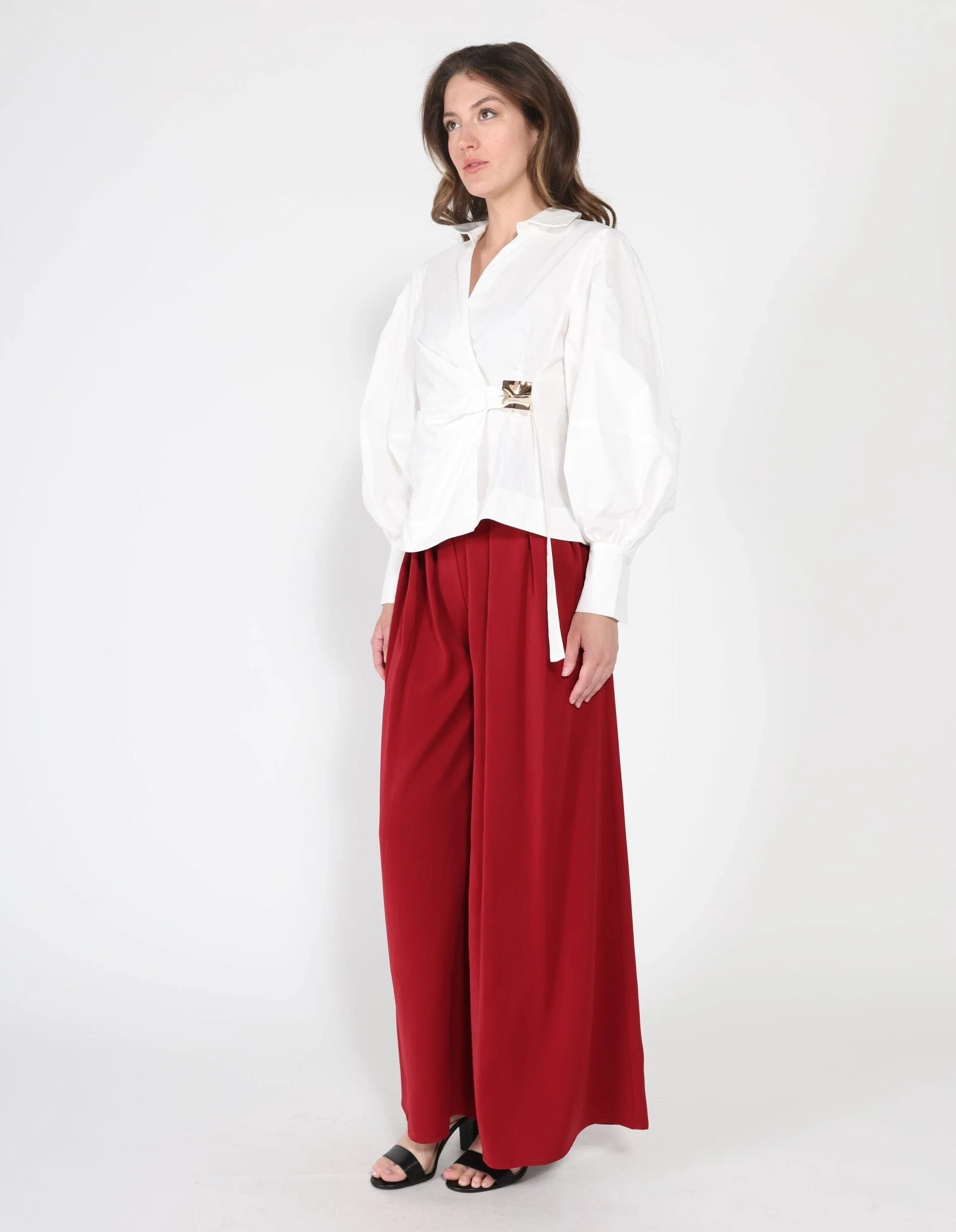 Crossbody Long Sleeve Solid Top - Image 3