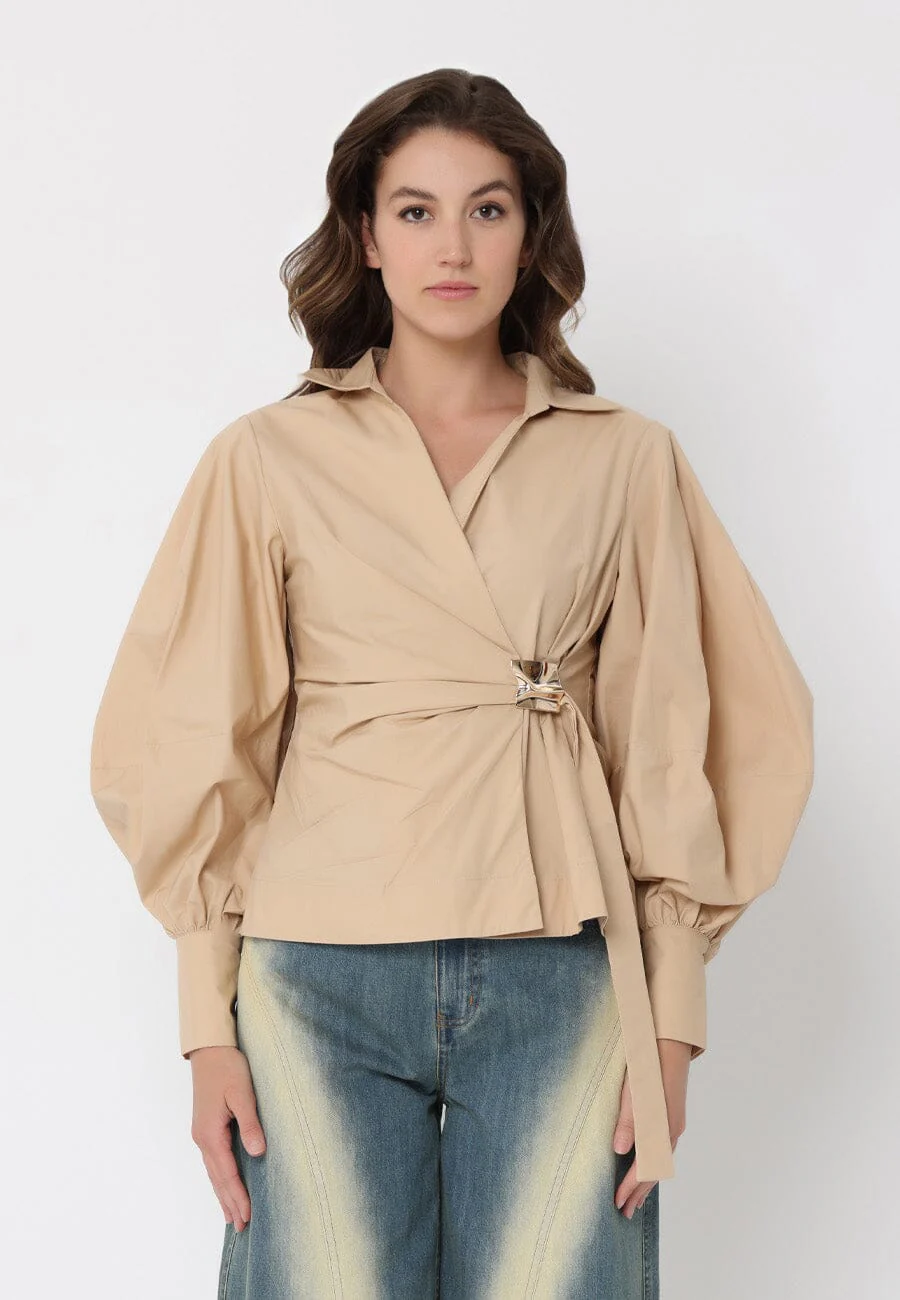Crossbody Long Sleeve Solid Top - Image 5