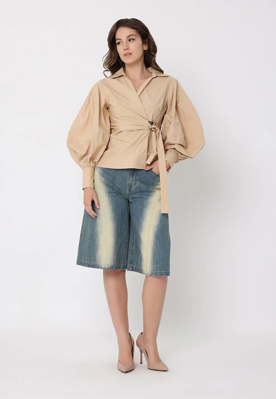 Crossbody Long Sleeve Solid Top - Image 6
