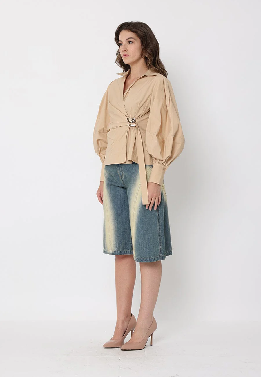 Crossbody Long Sleeve Solid Top - Image 7