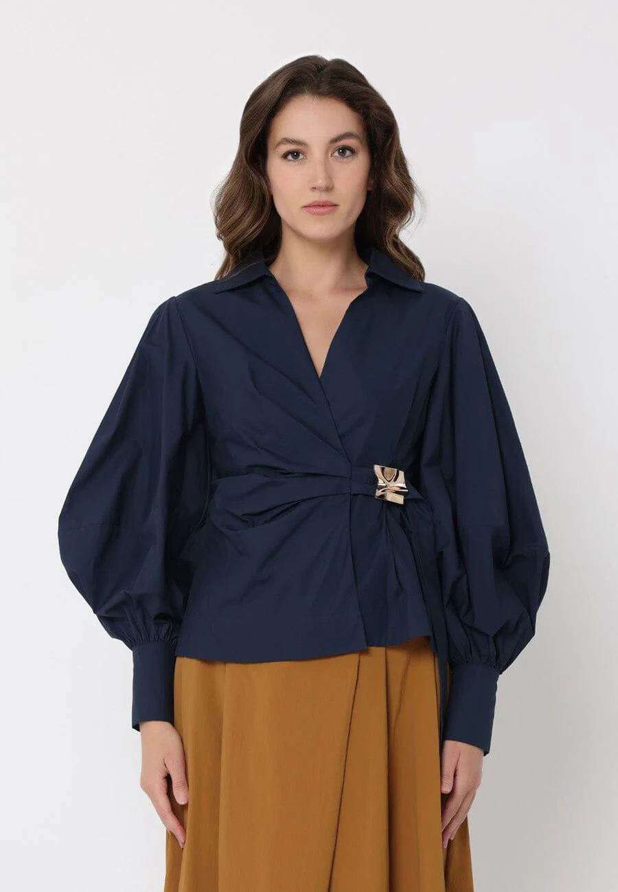 Crossbody Long Sleeve Solid Top - Image 9