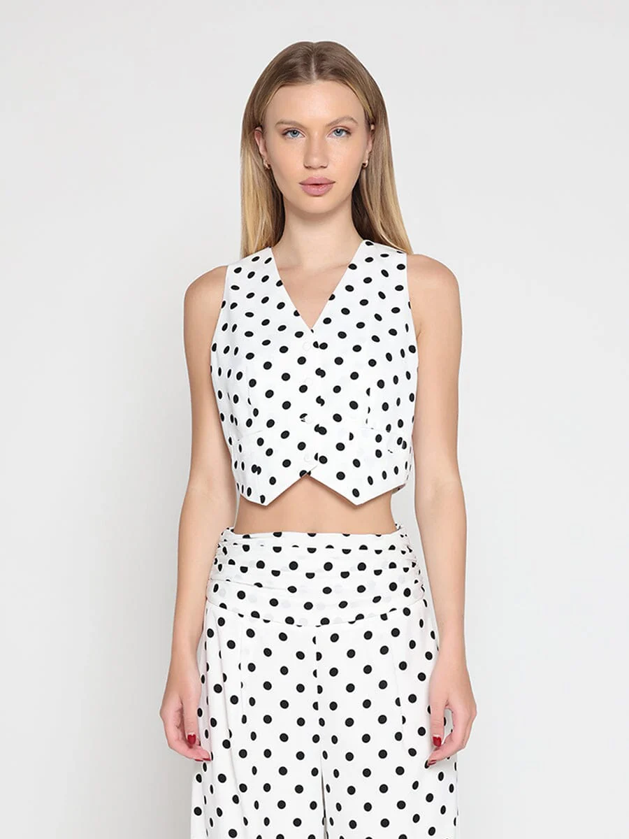 Dot print jacket type top