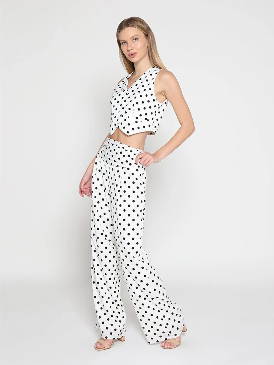 Dot print jacket type top - Image 2