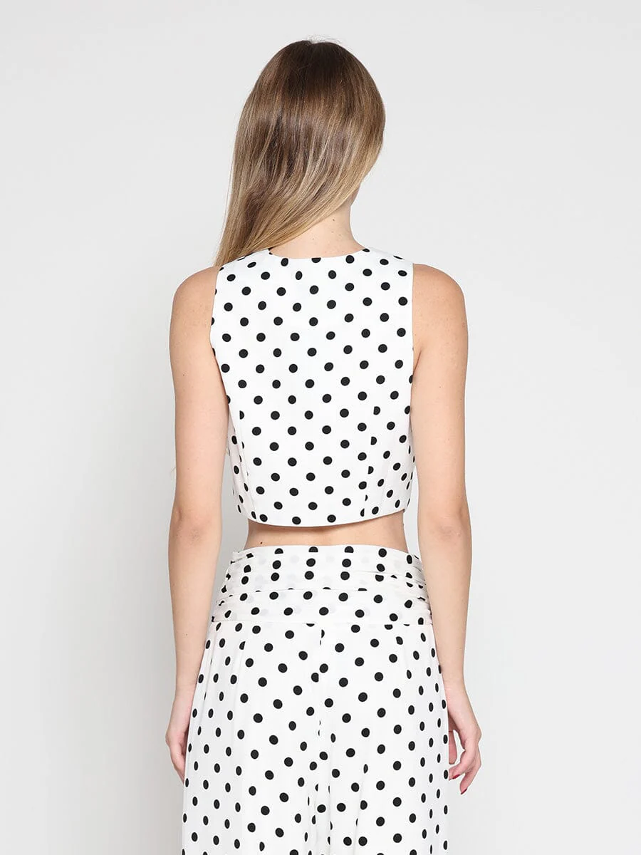 Dot print jacket type top - Image 4