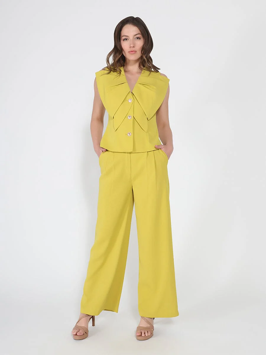 Elastic back straight fit pants - Image 2