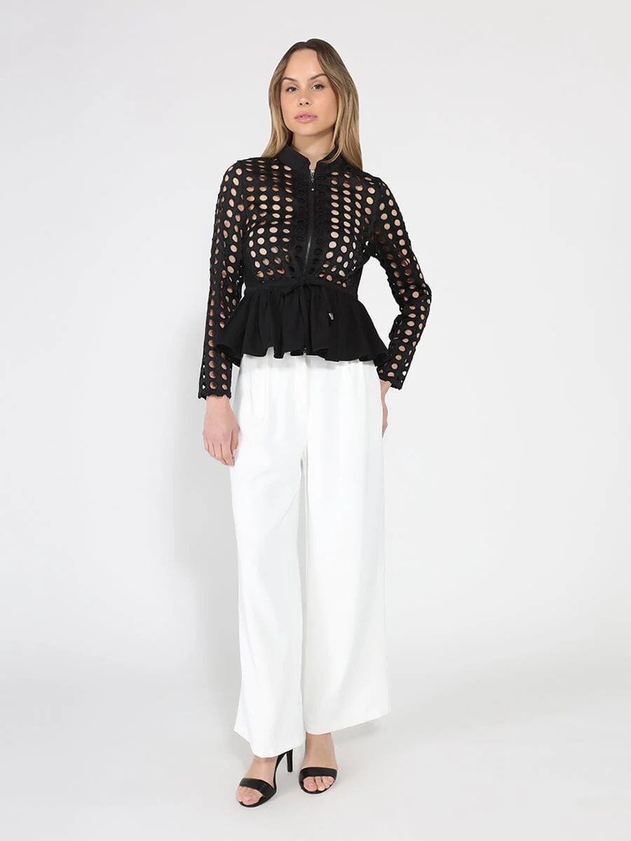 Elastic back straight fit pants - Image 5