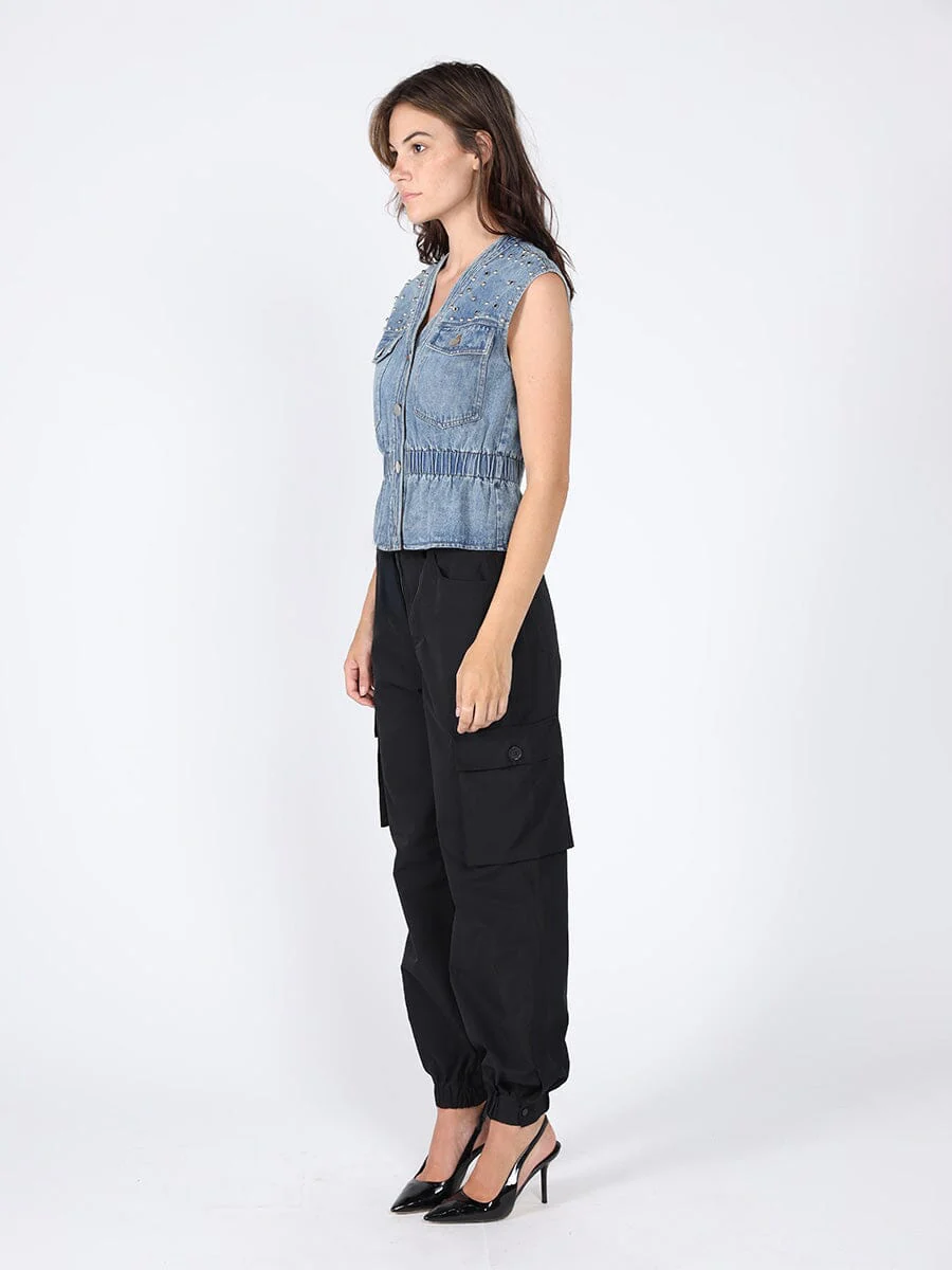 Elastic waist Denim Vest - Image 3