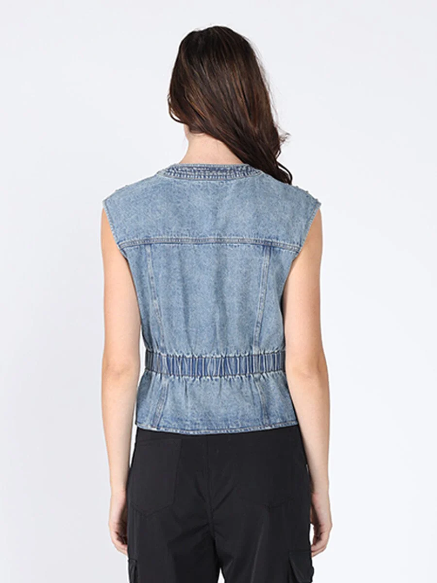 Elastic waist Denim Vest - Image 4