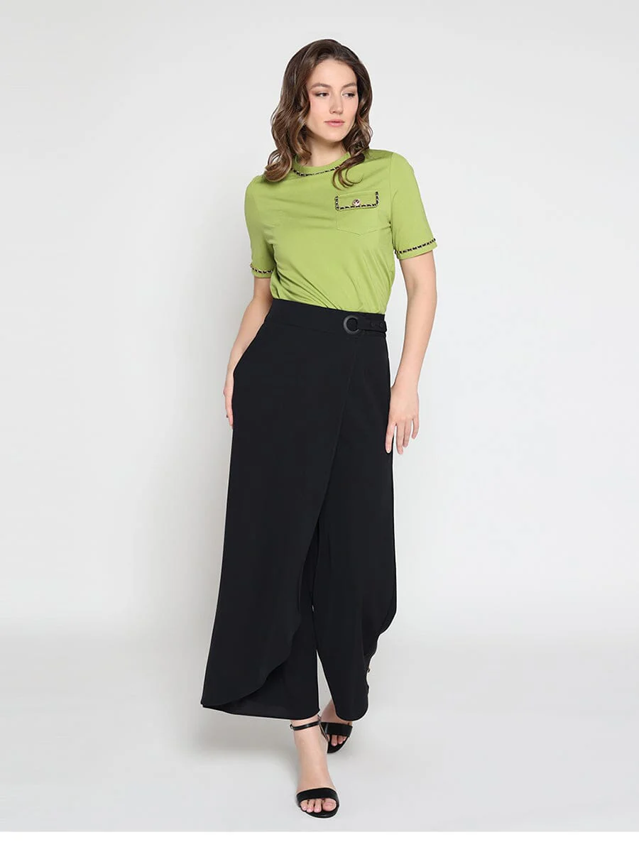 Embellished Chain Link Trim Short Sleeve Top - Image 10