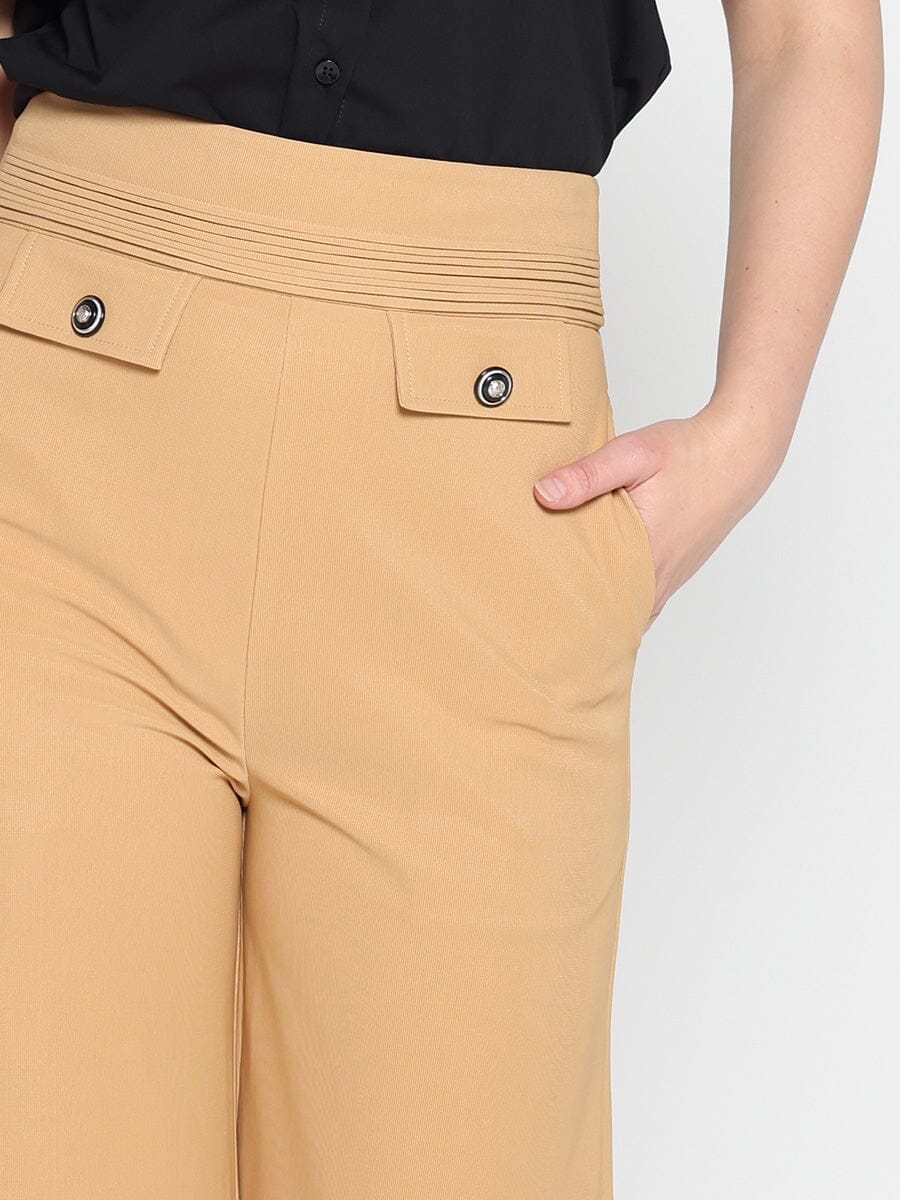 Embellished Pockets High Waist Wide Leg Pants - Image 11
