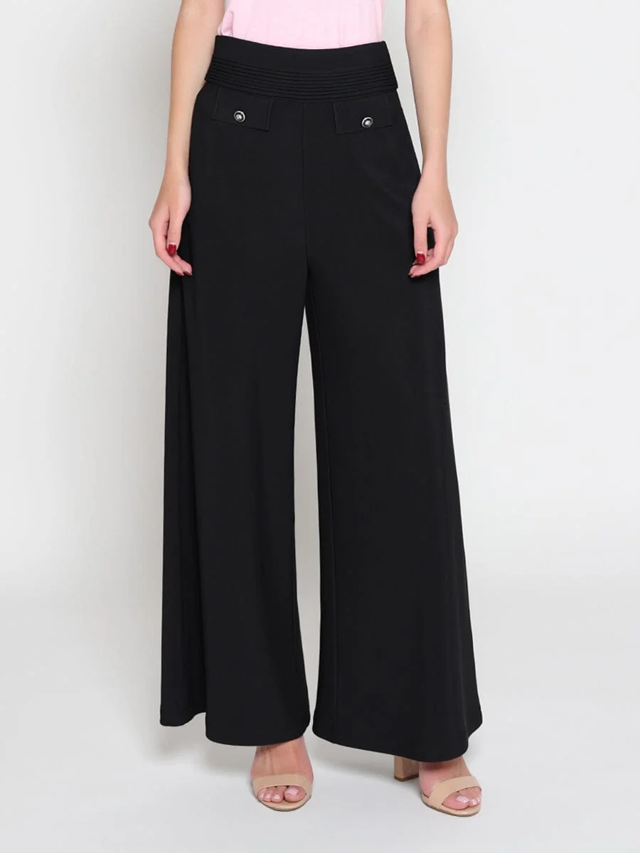 Embellished Pockets High Waist Wide Leg Pants - Image 5