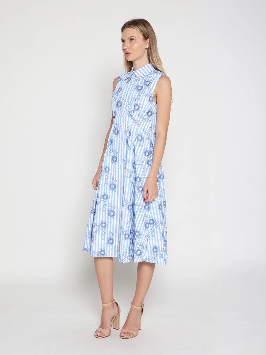 Embroidery Flower Sleeveless Dress - Image 3
