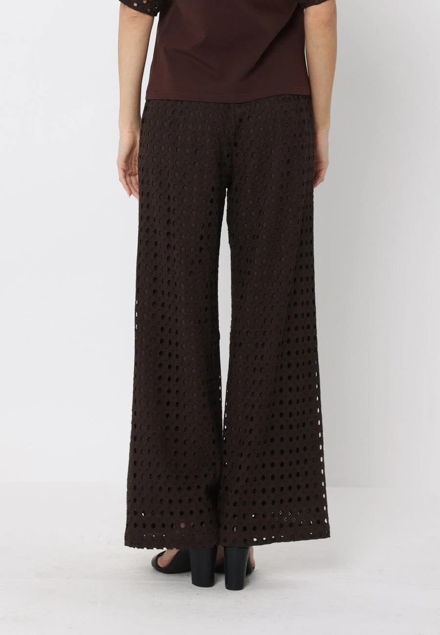 Eyelet Embroidered Wide-Leg Pants - Image 8