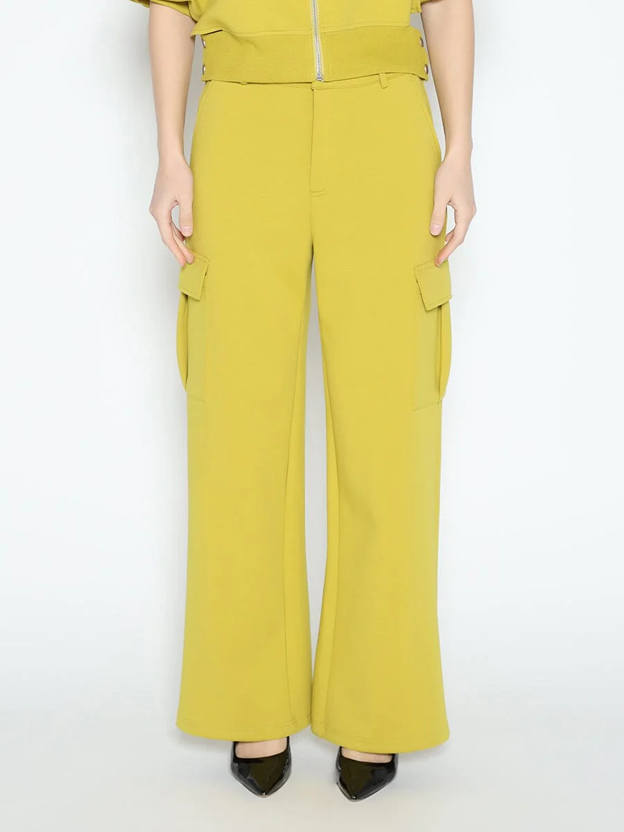 Flap Pocket Wide Leg Sweat Pants
