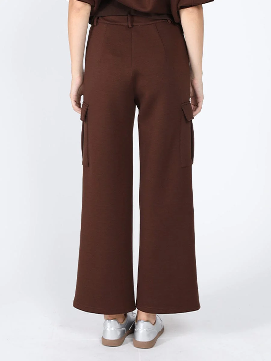 Flap Pocket Wide Leg Sweat Pants - Image 12