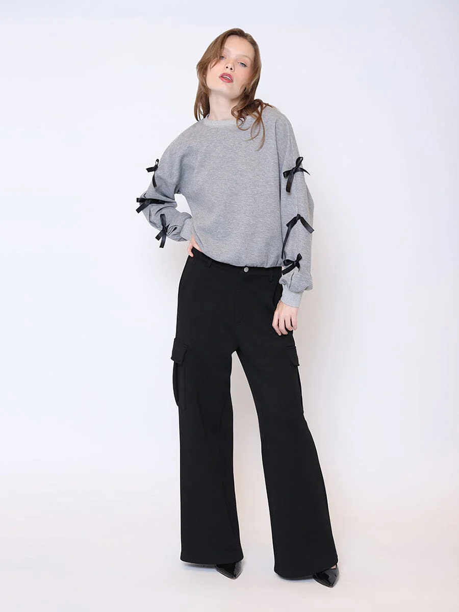 Flap Pocket Wide Leg Sweat Pants - Image 18