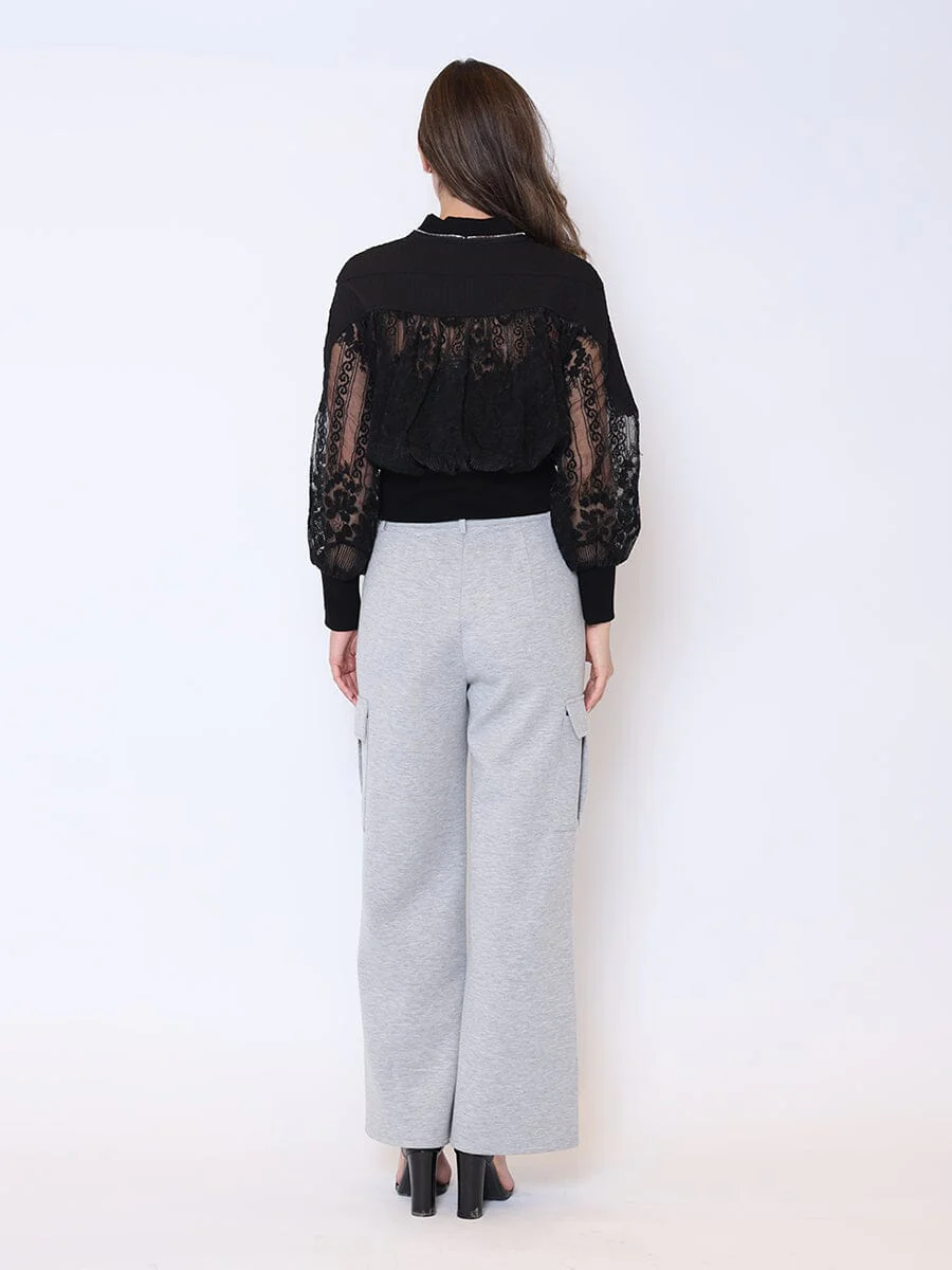 Flap Pocket Wide Leg Sweat Pants - Image 8