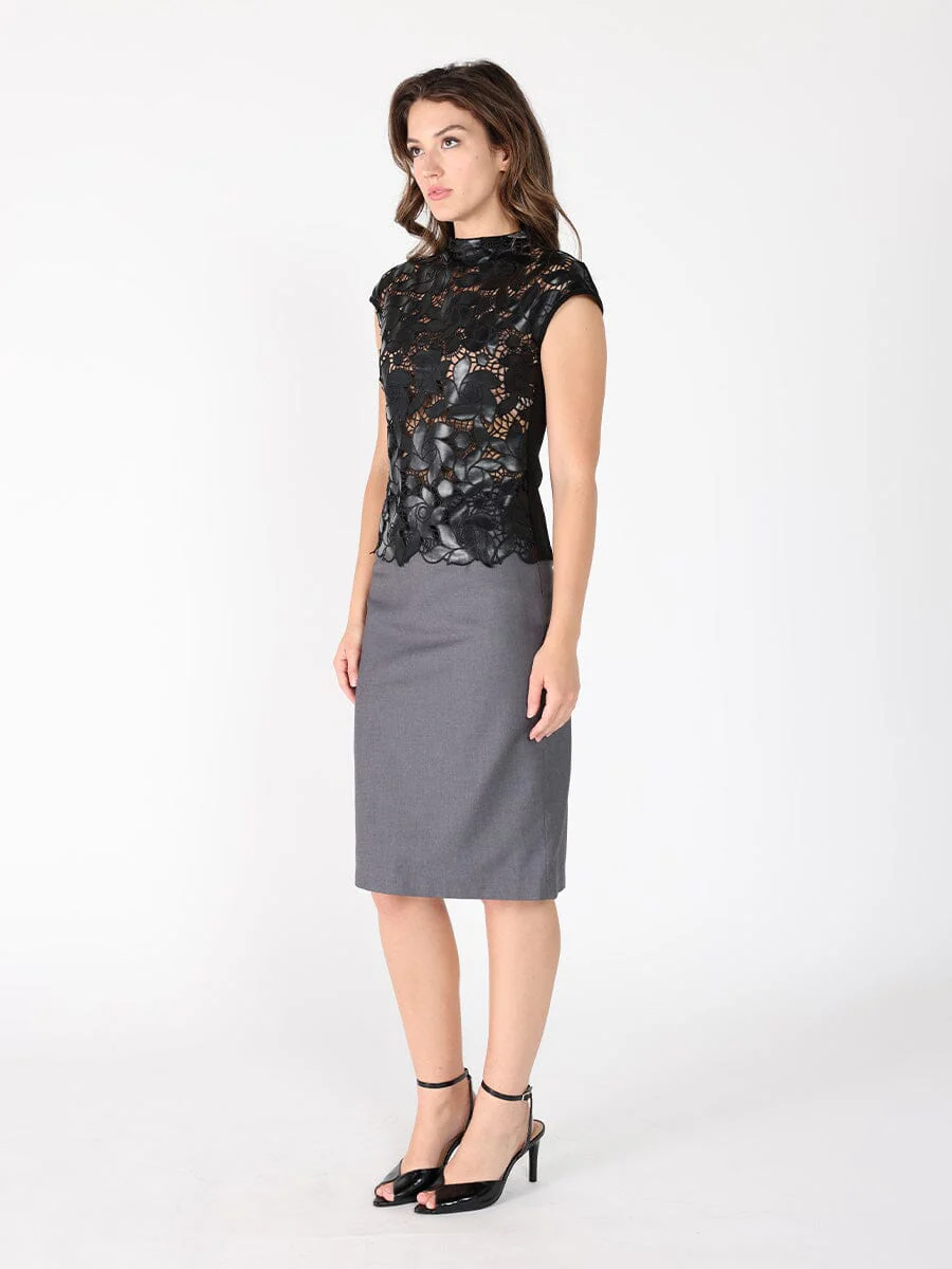 Floral Lace Detail Sleeveless Top - Image 3