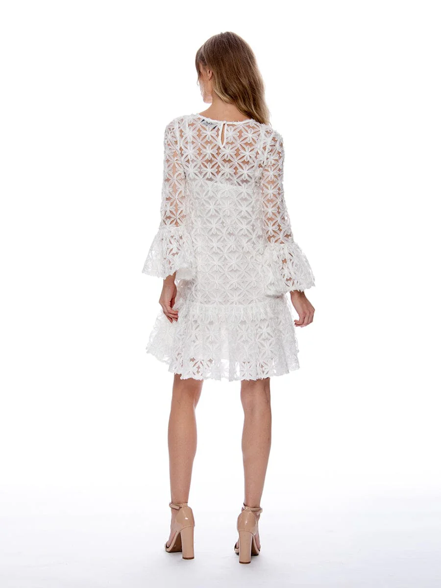 Floral Pattern Sheer Midi Dress - Image 4