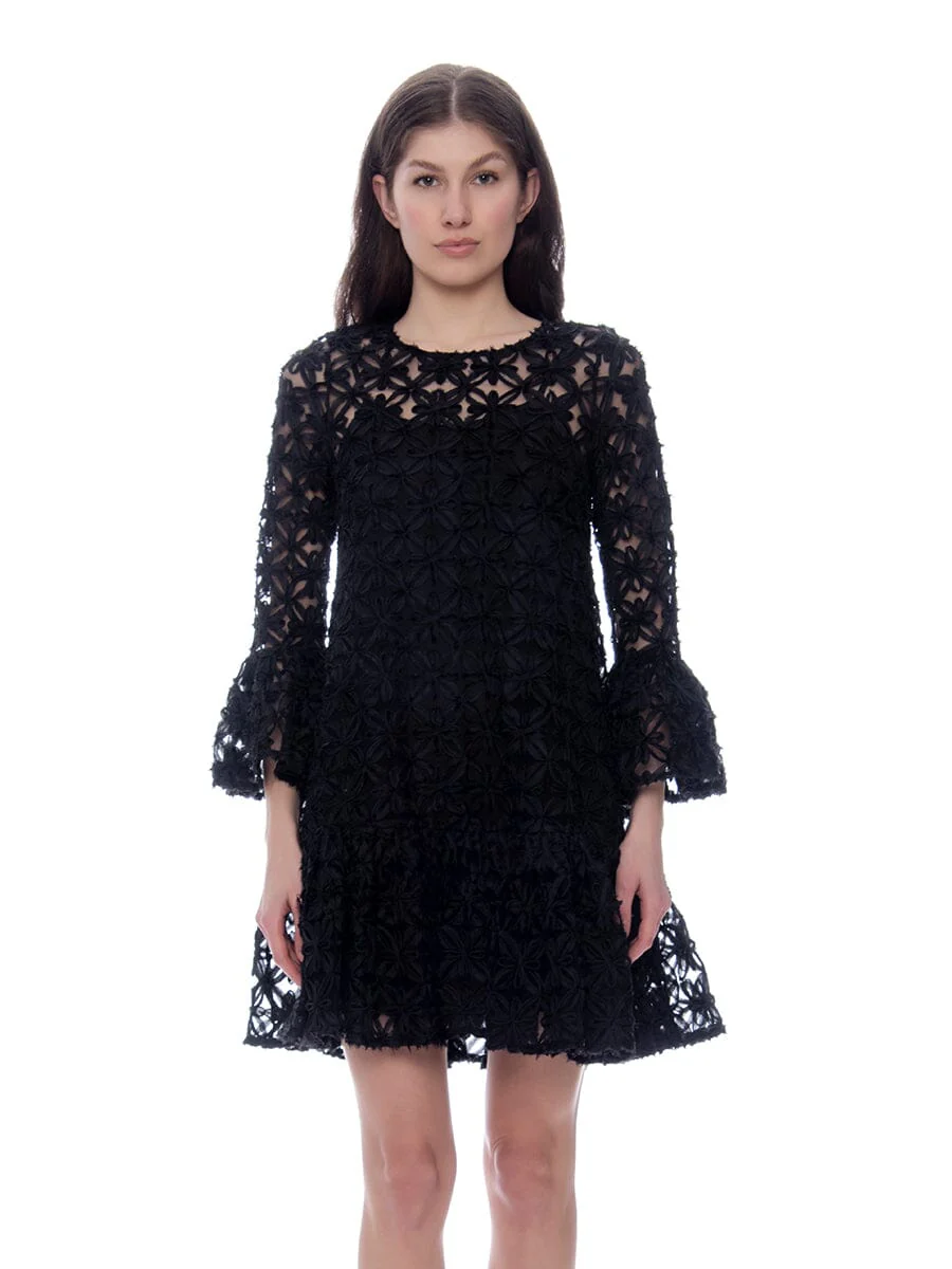Floral Pattern Sheer Midi Dress - Image 5