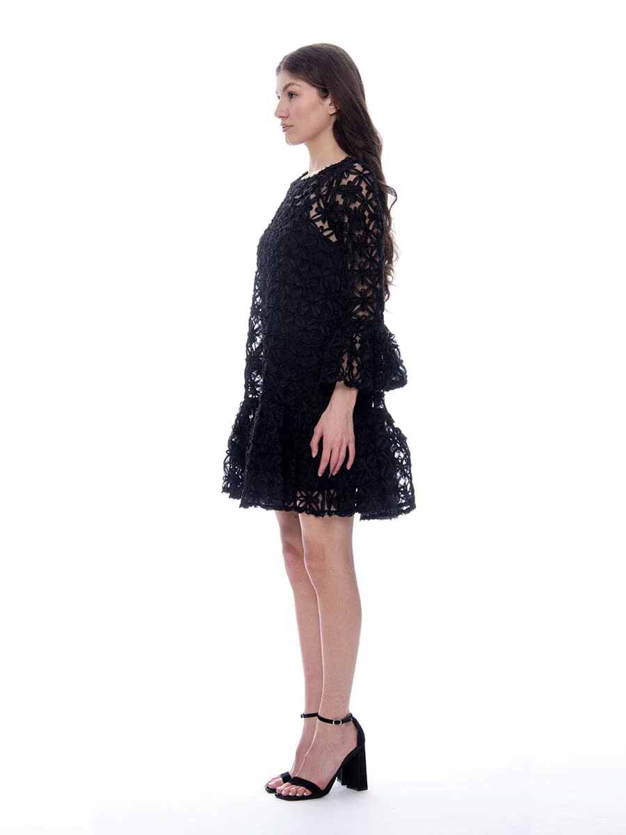Floral Pattern Sheer Midi Dress - Image 7