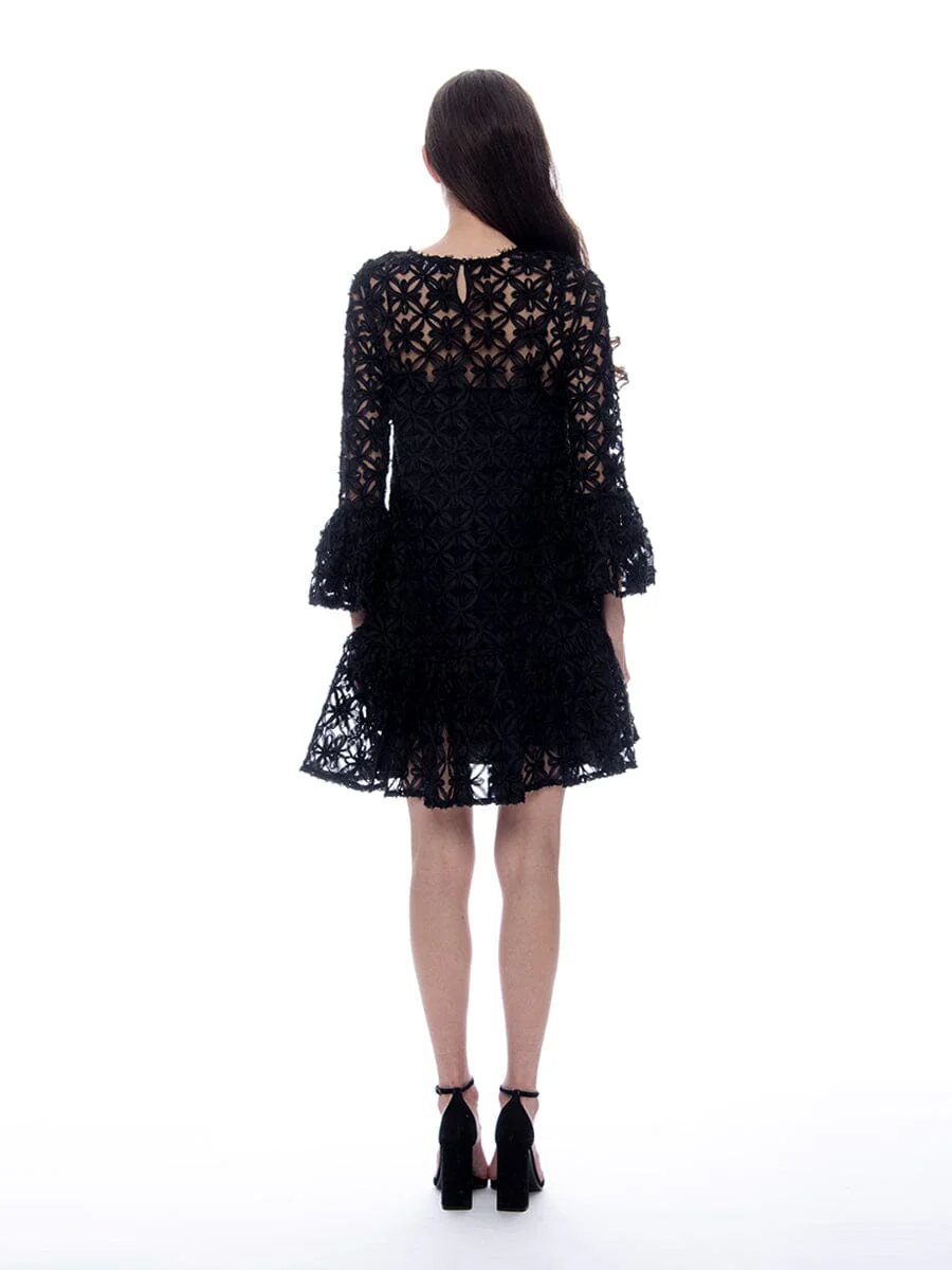 Floral Pattern Sheer Midi Dress - Image 8