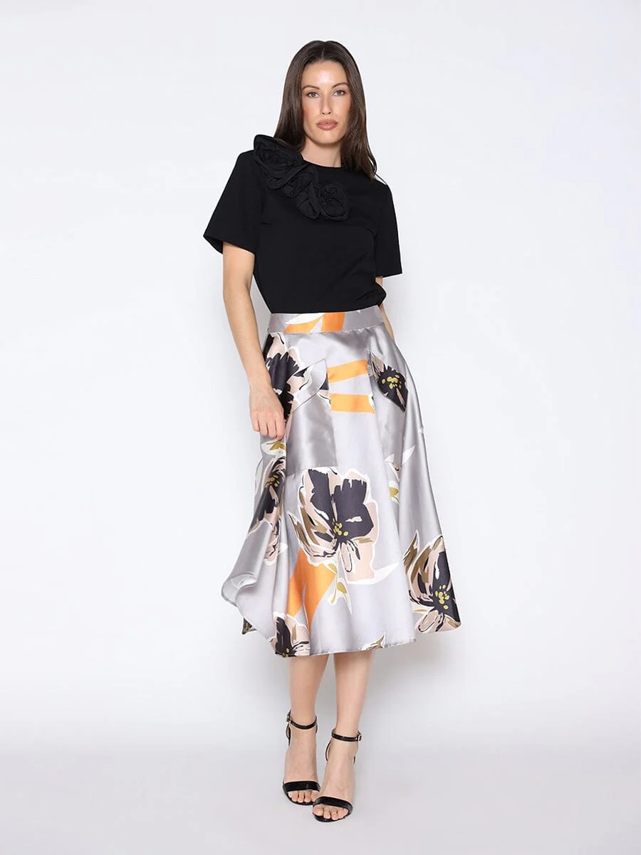 Floral Print A-Line Midi Skirt - Image 2