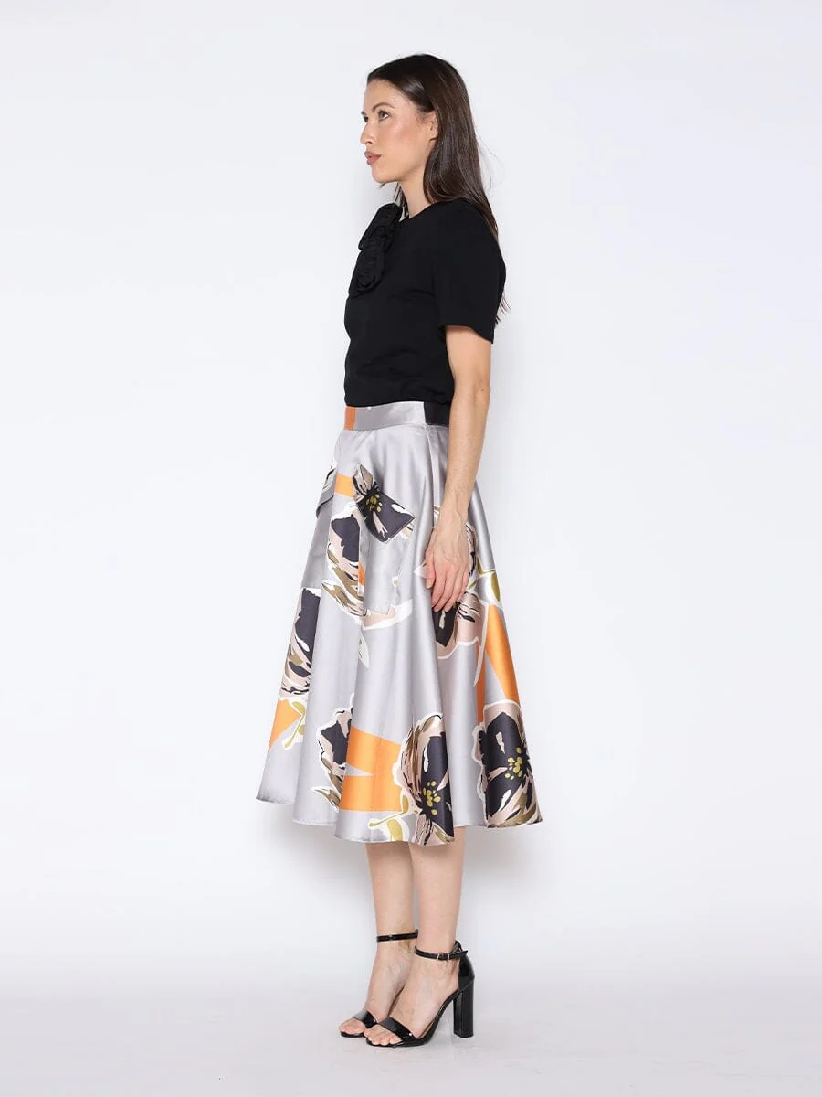 Floral Print A-Line Midi Skirt - Image 3