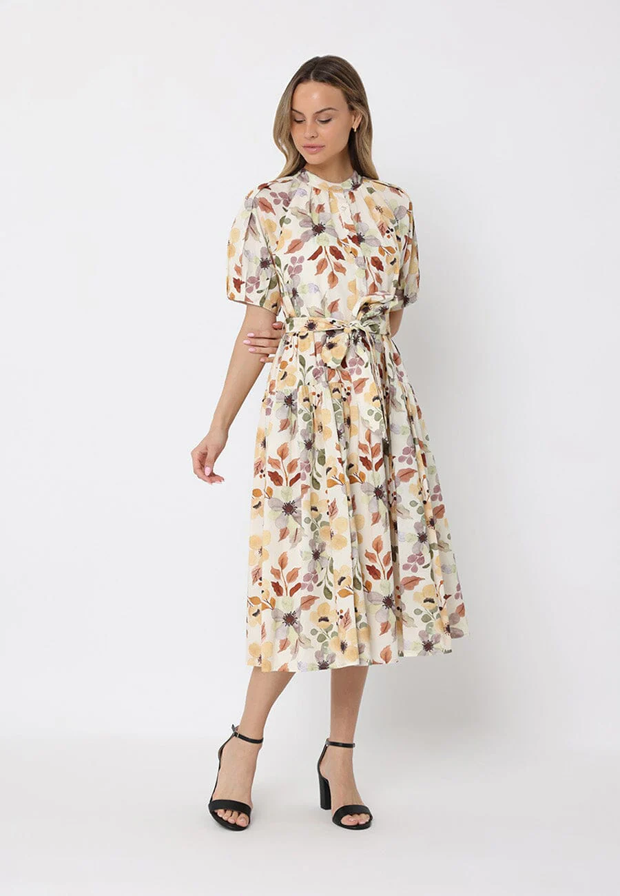 Floral print belt dress - Image 2