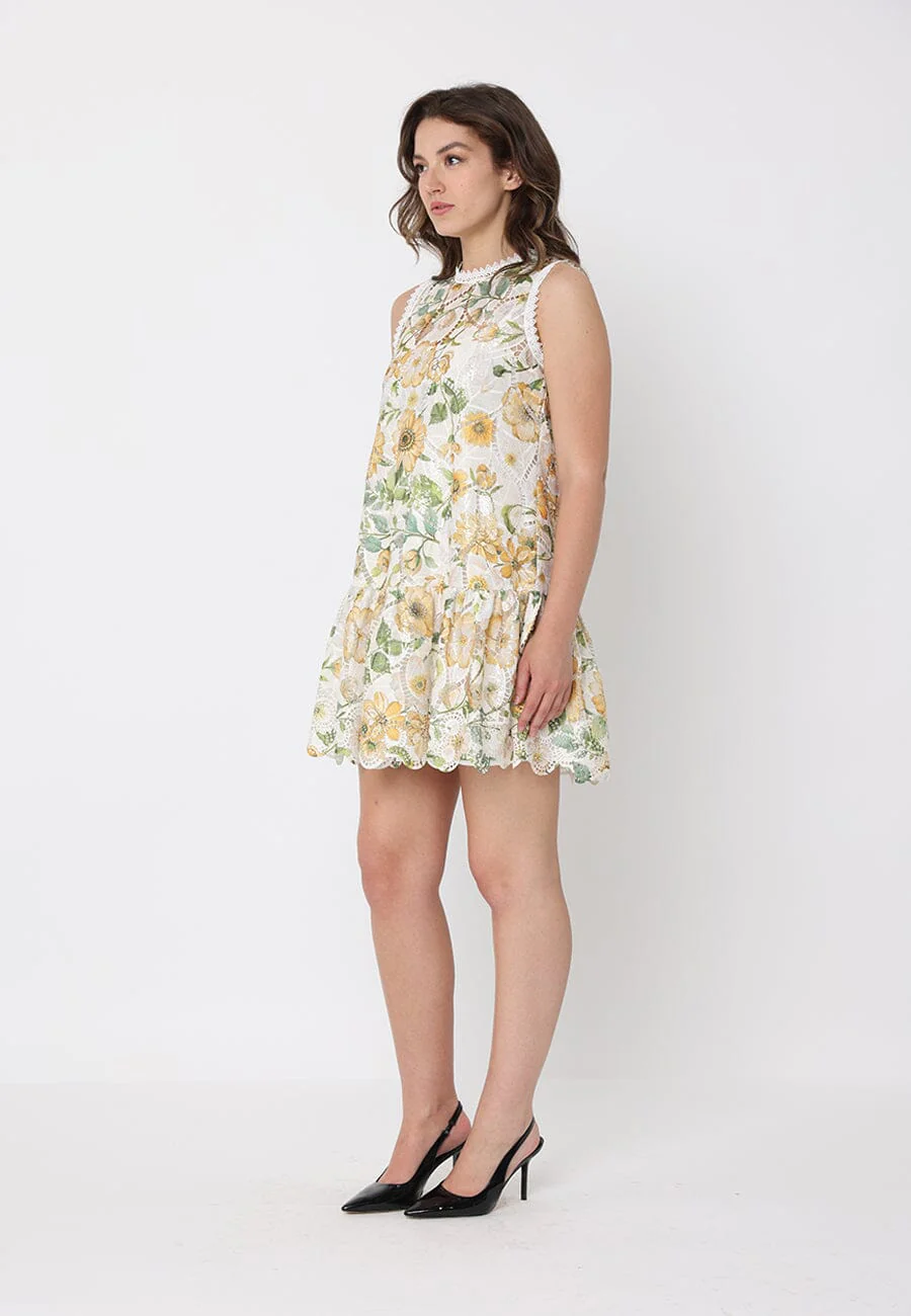Floral Print Lace Detailed Relaxed Fit Dress - Image 3