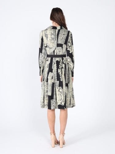 Floral print polyster belt dress - Image 4