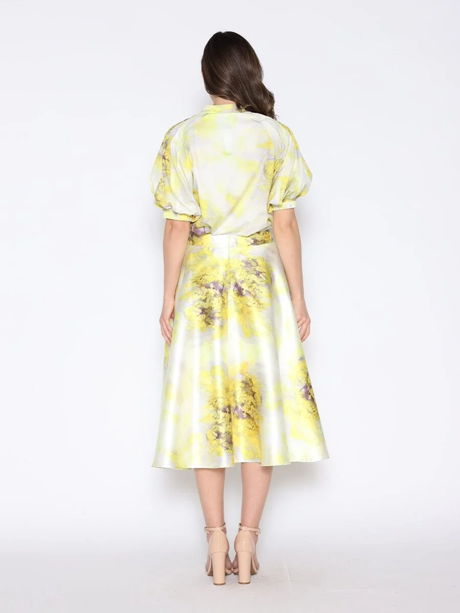 Floral Print Puff Sleeve Round Neck Shirt - Image 4